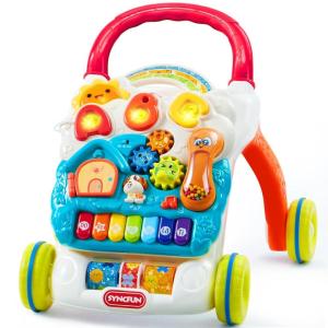 imageSYNCFUN Baby Learning Walker 2 in 1 Sit to Stand Learning Toys Baby Toys 612 Months Educational Present for 1 Year Old Push Walker Gift with Wheels for Infant Boys Girls