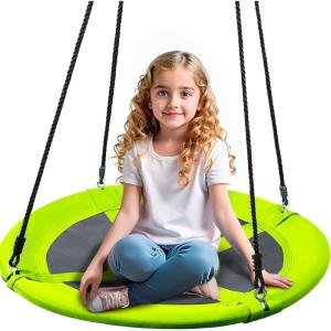 imageTURFEE 40quot Saucer Tree Swing Set  900Lb Weight Capacity 900D Oxford Waterproof with Hanging Straps Swings for Kids Playground Outdoor Activity Backyard Daily Exercise FunBlueGreen