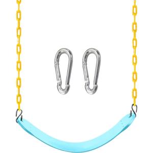 imageTURFEE Heavy Duty Swing Seat Green Color with 66 Chain Swing Set Accessories Replacement with Snap Hooks for Kids Outdoor Play PlaygroundBlue 2