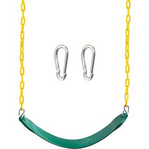 imageTURFEE Heavy Duty Swing Seat Green Color with 66 Chain Swing Set Accessories Replacement with Snap Hooks for Kids Outdoor Play PlaygroundGreen
