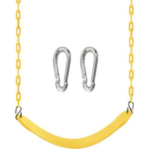 imageTURFEE Heavy Duty Swing Seat Green Color with 66 Chain Swing Set Accessories Replacement with Snap Hooks for Kids Outdoor Play PlaygroundYellow