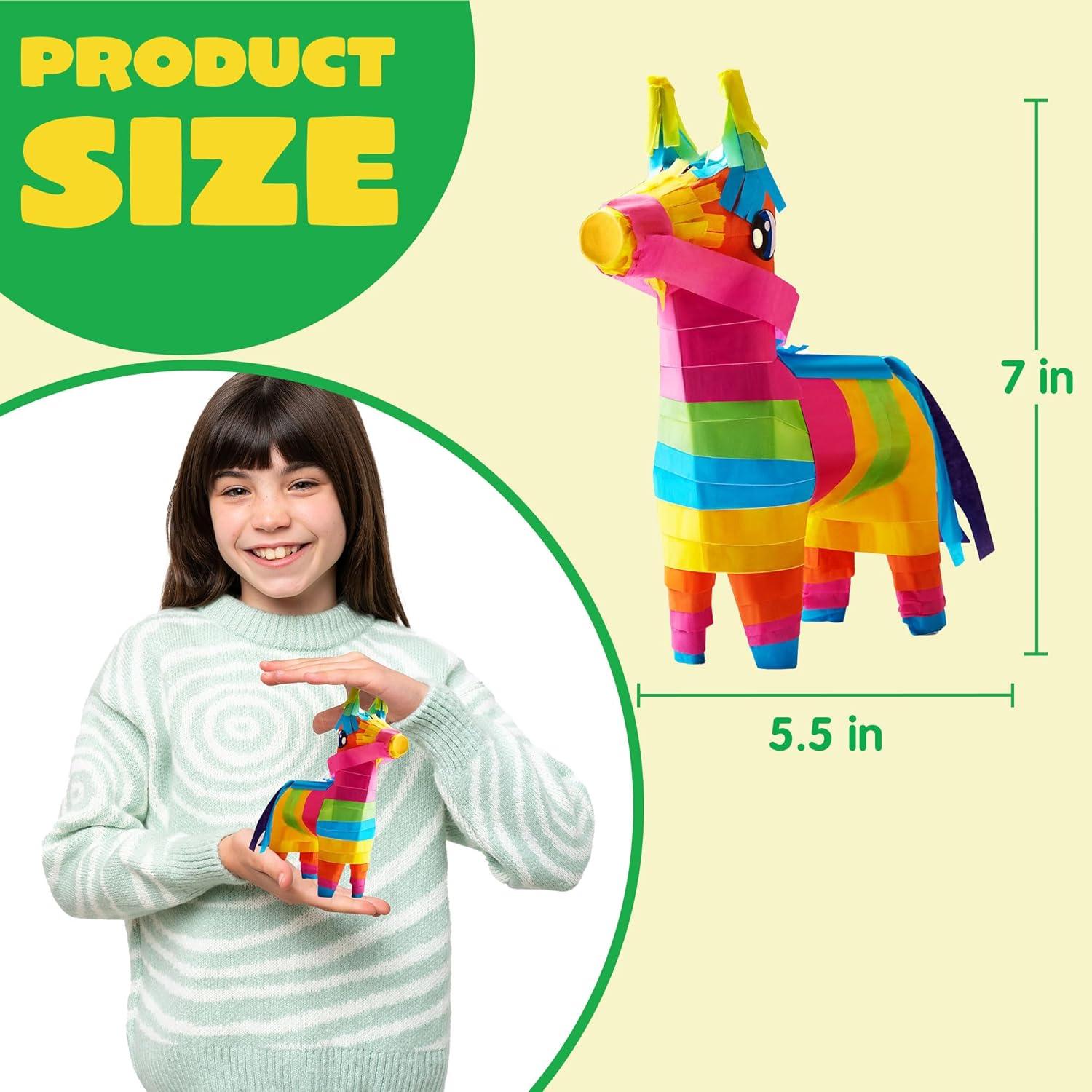 image3 pcs Mini Donkey Pinatas 7quotx55quot Cinco De Mayo Rainbow Color for Fun Fiesta Taco Party Supplies Luau Event Photo Props Mexican Theme Decoration Carnivals Festivals Taco Tuesday Event