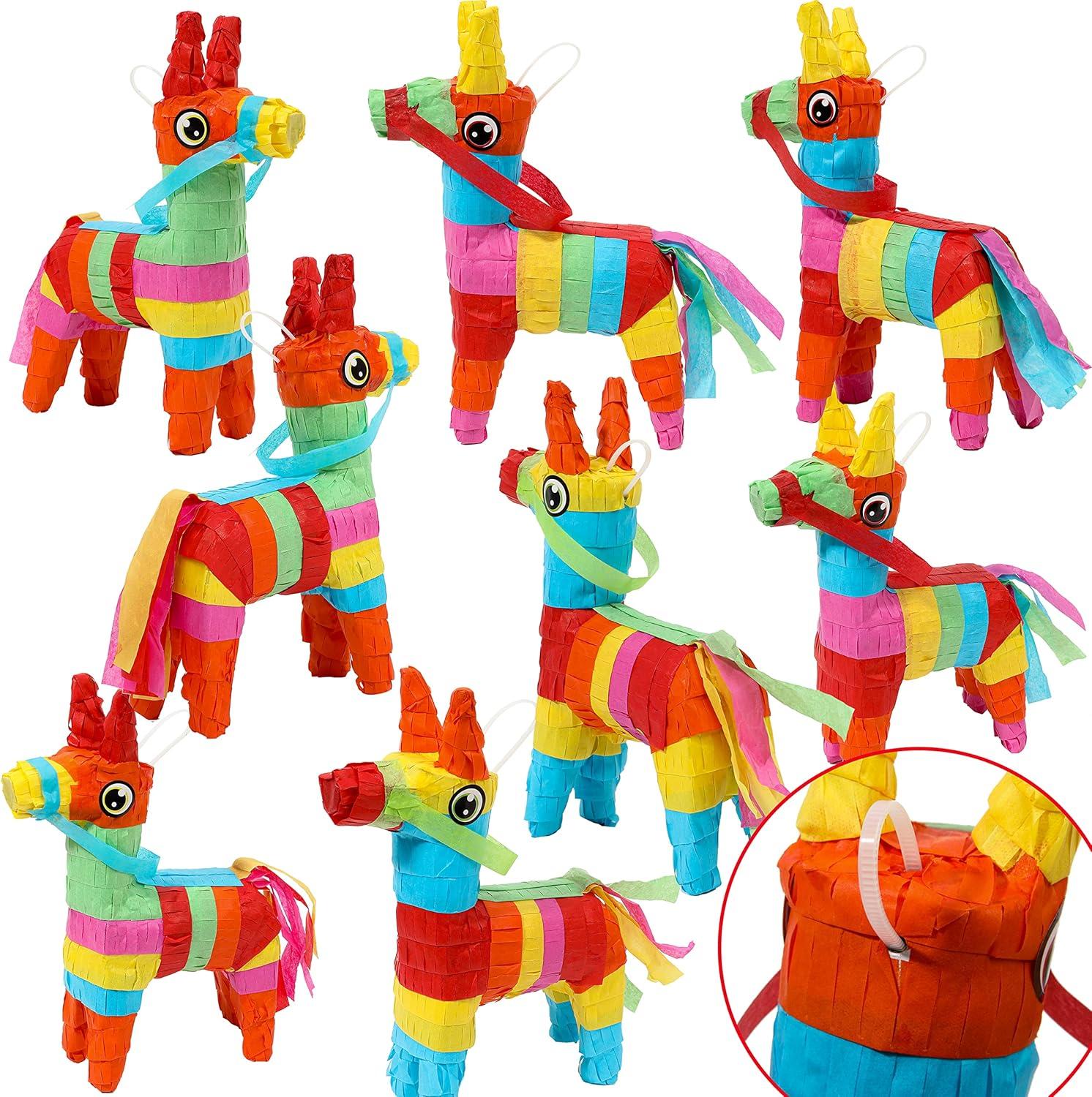 imageCinco De Mayo 8 pcs Mini Donkey Pinatas 57quotx75quot Rainbow Color for Fun Fiesta Taco Party Supplies Luau Event Photo Props Mexican Theme Decoration Carnivals Festivals Taco Tuesday Event