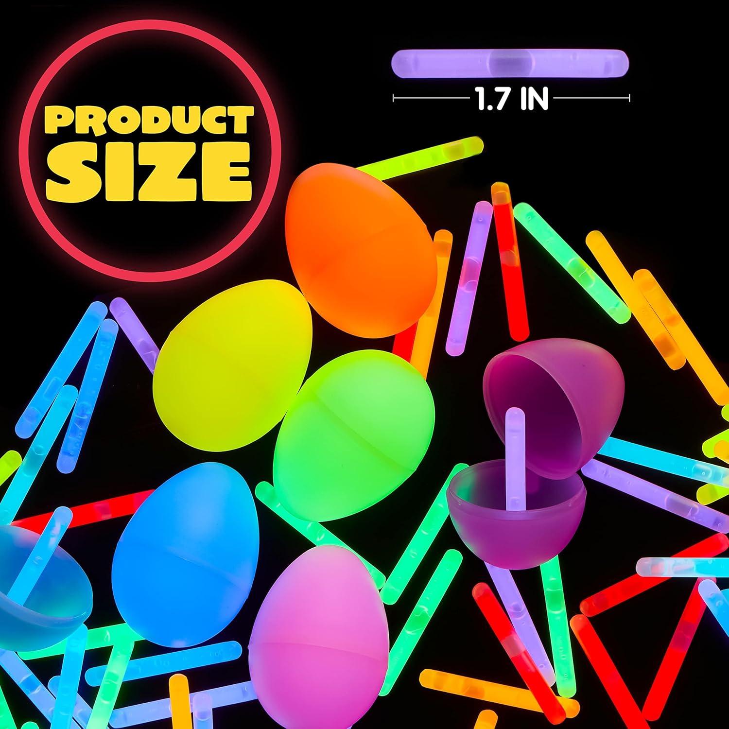 imageJOYIN 100 Mini Glow Sticks17quot 8 Colors Glow in The Dark for Easter Eggs Party FavorsEaster Basket Stuffer Party Pack Weddings Classroom Decorations Prizes