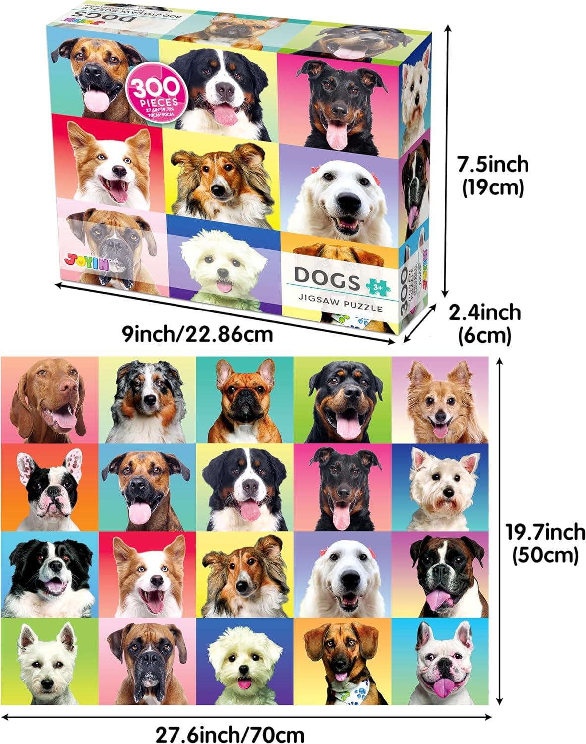 imageJOYIN 300 pcs Multicolor Dogs Puzzles Jigsaw Puzzle for Kids and Adults276quot x 197quot Puppy Theme Puzzles for Teens Collection Gift Home Art Decor