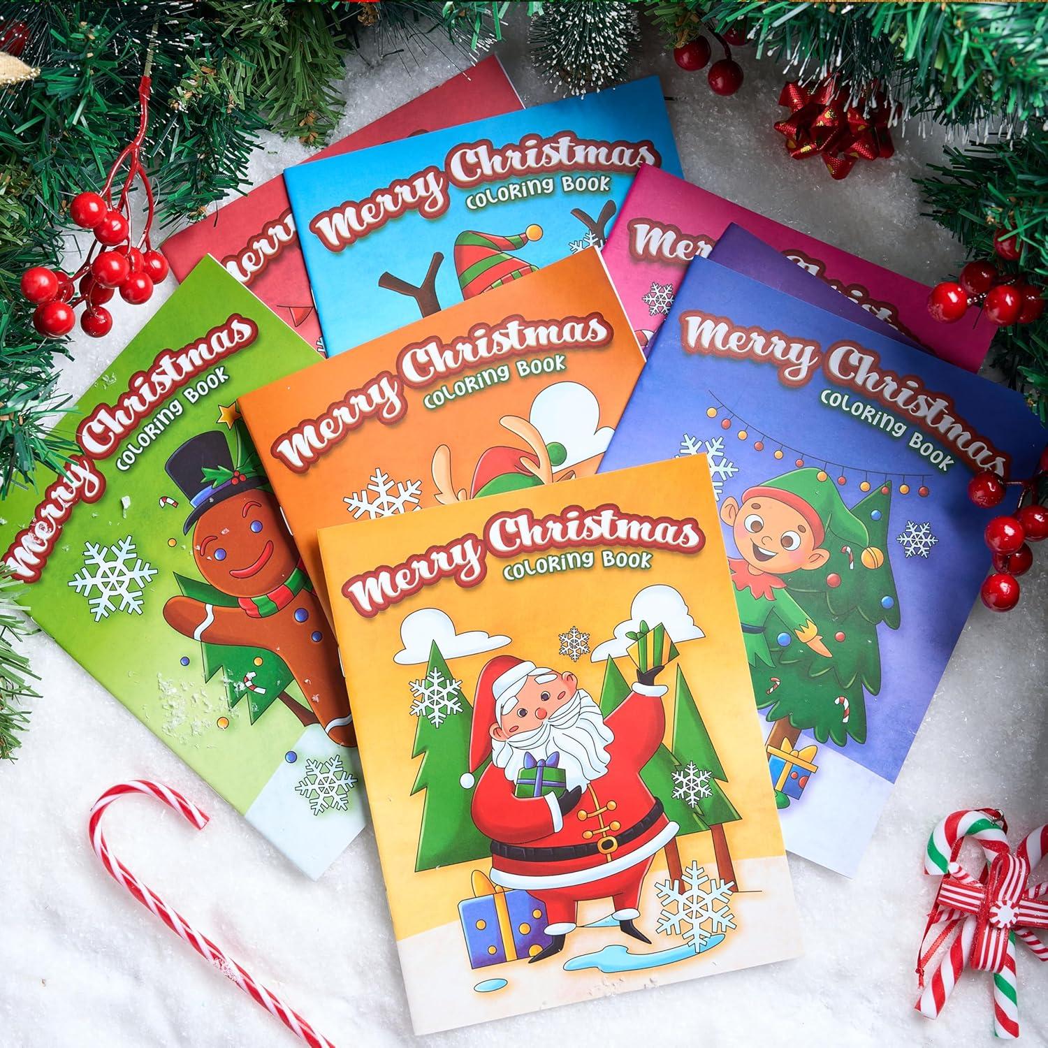 imageJOYIN 36 Pcs Christmas Coloring Books Bulk for Kids Mini Coloring Booklets in 9 Covers with 10 Characters for Christmas Party Favor Supplies Stockings Gifts Goodie Bags Stuffer Filler