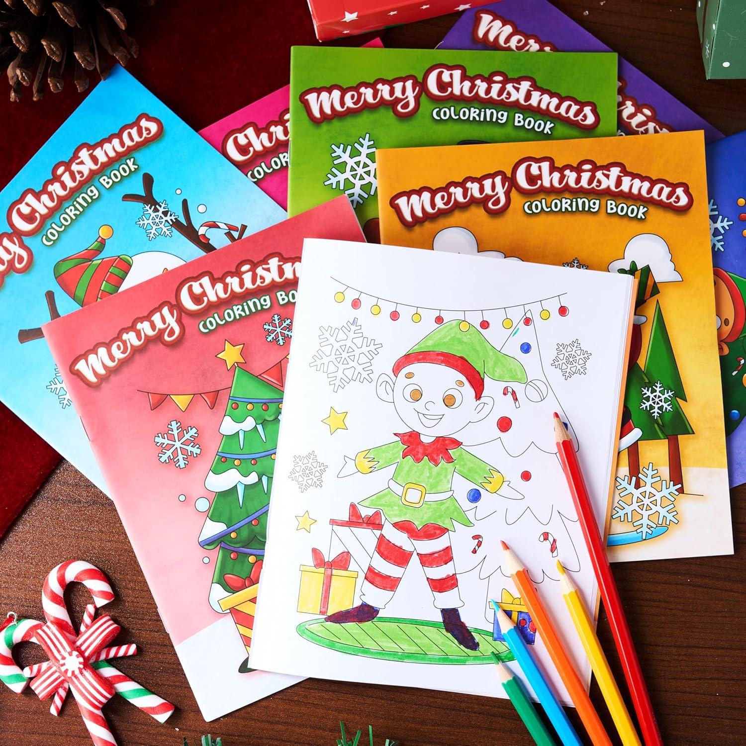 imageJOYIN 36 Pcs Christmas Coloring Books Bulk for Kids Mini Coloring Booklets in 9 Covers with 10 Characters for Christmas Party Favor Supplies Stockings Gifts Goodie Bags Stuffer Filler