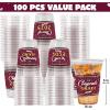 imageJOYIN 100 Pcs 16oz Graduation Party Plastic Cups Maroon Grad PET Cup Tableware Bulk for Class of 2025 Graduates Disposable Cups for 2025 High School College Graduation School Grad Party SuppliesMaroon