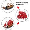 imageJOYIN 12 Days Advent Calendar 2024 with Pirate Action Figures Playset Toy with Boat Treasure Chest Cannons Shark Pirate Ship 12 Days Countdown Advent Calendar for Kids Boys