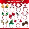 imageJOYIN 12 Packs Christmas Headbands 3D Head Hat Headbands for Kids Women Men Christmas Parties Costume Accessories Xmas Holiday Party Favors Photo Booth ONE SIZE FIT ALLSpecial