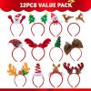 imageJOYIN 12 Packs Christmas Headbands 3D Head Hat Headbands for Kids Women Men Christmas Parties Costume Accessories Xmas Holiday Party Favors Photo Booth ONE SIZE FIT ALLClassical