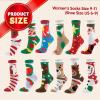 imageJOYIN 12 Pairs Christmas Socks Christmas Crew Socks for Women Holiday or Birthday GiftBrown Mix