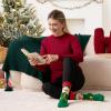 imageJOYIN 12 Pairs Christmas Socks Christmas Crew Socks for Women Holiday or Birthday GiftWhite Mix