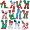 imageJOYIN 12 Pairs Christmas Socks Christmas Crew Socks for Women Holiday or Birthday GiftWhite Mix