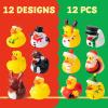imageJOYIN 12 Pcs Christmas Rubber Duck Bath Toys for Christmas Goodie Bag Stuffers and Baby Showers Girls and Toddlers Christmas Party Favor Xmas Gifts