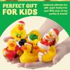 imageJOYIN 12 Pcs Christmas Rubber Duck Bath Toys for Christmas Goodie Bag Stuffers and Baby Showers Girls and Toddlers Christmas Party Favor Xmas Gifts