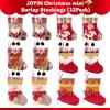 imageJOYIN 12 Pcs Mini Christmas 3D Bulk Xmas Stockings Santa Snowman Reindeer Burlap Stockings for Present Holders Treat Bags Christmas Tree Decoration Xmas Party Decors
