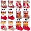 imageJOYIN 12 Pcs Mini Christmas 3D Bulk Xmas Stockings Santa Snowman Reindeer Burlap Stockings for Present Holders Treat Bags Christmas Tree Decoration Xmas Party Decors
