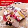 imageJOYIN 12 Pcs Mini Christmas 3D Bulk Xmas Stockings Santa Snowman Reindeer Burlap Stockings for Present Holders Treat Bags Christmas Tree Decoration Xmas Party Decors