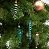 imageJOYIN 12Pcs Colorful Christmas Icicle Glass Ornaments Christmas Tree Decorations in 12 Different Designs 3537quot Xmas Tree Hanging Decorations