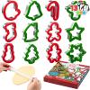 imageJOYIN 13 PCS Christmas Cookie Cutters in Stainless Steel with 35 plus Grip and a Rolling Pin for Xmas Holiday Party Baking Supplies Snowflake Gingerbread Cookies Mold and Baking Gift