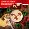 imageJOYIN 13 PCS Christmas Cookie Cutters in Stainless Steel with 35 plus Grip and a Rolling Pin for Xmas Holiday Party Baking Supplies Snowflake Gingerbread Cookies Mold and Baking Gift