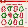 imageJOYIN 13 PCS Christmas Cookie Cutters in Stainless Steel with 35 plus Grip and a Rolling Pin for Xmas Holiday Party Baking Supplies Snowflake Gingerbread Cookies Mold and Baking Gift