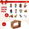 imageJOYIN 13 PCS Christmas Little Nativity Playset Reenact Miniature Toys Nativity Set Christmas Manger Scene for Kids Present Xmas Decorations