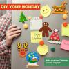 imageJOYIN 14 Christmas Wooden Magnet Creativity Arts ampamp Crafts Painting Kit Decorate Your Own for Kids Paint Gift Birthday Parties and Family Crafts Holiday StuffersAge 8