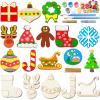 imageJOYIN 14 Christmas Wooden Magnet Creativity Arts ampamp Crafts Painting Kit Decorate Your Own for Kids Paint Gift Birthday Parties and Family Crafts Holiday StuffersAge 8