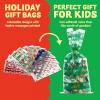 imageJOYIN 144 PCS Christmas Cellophane Bags with Ribbon for Holiday Treats Christmas Clear Cello Gift Candy Cookie Bags for Party Favors Festivals Presents Party Supplies 11 X 5