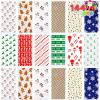 imageJOYIN 144 PCS Christmas Cellophane Bags with Ribbon for Holiday Treats Christmas Clear Cello Gift Candy Cookie Bags for Party Favors Festivals Presents Party Supplies 11 X 5