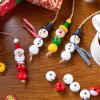 imageJOYIN 173 Pcs Christmas DIY Wooden Beads Craft Printed Wood Round Beads Make Up to 30 Hanging Ornaments of Snowman Santa Santa ampamp Elf for Christmas Craft Xmas Holiday DecorationArt Activities