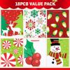 imageJOYIN 18 PCS Christmas Present Bags Holiday Goody Gift Treat Candy Wrapping Paper Bags with Handles for Xmas Gift Giving Classroom Party Favors Thanksgiving Decor 9quotx 35quotx 73quot