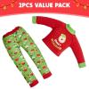imageJOYIN 2 PCS Christmas Santa Ugly Sweaters for Doll Cupcakes and Donuts Themed Naughty Pajamas Christmas Doll Clothes Accessories for Holiday Room Party Decorations Gifts