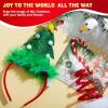 imageJOYIN 2 PCS Lighted Christmas Headbands with LED lights in Springy Santa Hat Tree Designs for Christmas and Holiday Parties ONE SIZE FIT ALL