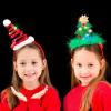 imageJOYIN 2 PCS Lighted Christmas Headbands with LED lights in Springy Santa Hat Tree Designs for Christmas and Holiday Parties ONE SIZE FIT ALL