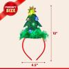 imageJOYIN 2 PCS Lighted Christmas Headbands with LED lights in Springy Santa Hat Tree Designs for Christmas and Holiday Parties ONE SIZE FIT ALL
