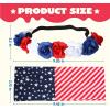 imageJOYIN 2 Pack Patriotic Accessories American Flag Headband and Floral Headband for Women Girls 4th of July Hairband Accessories Red White and Blue Decoration for Memorial Day Independence Day