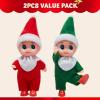 imageJOYIN 2 Pcs Christmas Elf Plush Doll Tiny Soft Plush Toy Doll Xmas Gift for Party Favors Party Supplies Christmas Decor Xmas GiftRed and Green