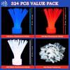 imageJOYIN 200 Pcs 4th of July Glow Sticks with Connectors 8quot Red White Blue Glow in the Dark Bracelets Necklaces for Kids Adults Patriotic Light Up Toys for Independence Day Party Favor Accessory Supply