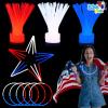 imageJOYIN 200 Pcs 4th of July Glow Sticks with Connectors 8quot Red White Blue Glow in the Dark Bracelets Necklaces for Kids Adults Patriotic Light Up Toys for Independence Day Party Favor Accessory Supply