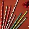 imageJOYIN 200 Pcs Christmas Paper Straws Disposable Christmas Straws Party Supplies in 8 Designs for Xmas Party Tableware Set for Birthday Parties Graduation Celebrations