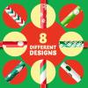 imageJOYIN 200 Pcs Christmas Paper Straws Disposable Christmas Straws Party Supplies in 8 Designs for Xmas Party Tableware Set for Birthday Parties Graduation Celebrations