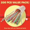 imageJOYIN 200 Pcs Christmas Paper Straws Disposable Christmas Straws Party Supplies in 8 Designs for Xmas Party Tableware Set for Birthday Parties Graduation Celebrations