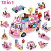imageJOYIN 2023 Christmas Advent Calendars 24 Days Countdown Calendars with Girls Princess Castle and Ice Cream Truck Building Blocks for Girls Kids STEM Building Toys Party Favor Xmas Gifts Classroom