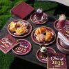 imageJOYIN 2025 Graduation Party Plates and Napkins Orange Tableware Set Supplies 200 PCS Graduation Disposable Paper Plates Cocktail Napkins for Congrats Grad Party Decorations Celebration Serve 50Maroon  Gold