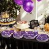 imageJOYIN 2025 Graduation Party Plates and Napkins Orange Tableware Set Supplies 200 PCS Graduation Disposable Paper Plates Cocktail Napkins for Congrats Grad Party Decorations Celebration Serve 50Purple