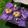 imageJOYIN 2025 Graduation Party Plates and Napkins Orange Tableware Set Supplies 200 PCS Graduation Disposable Paper Plates Cocktail Napkins for Congrats Grad Party Decorations Celebration Serve 50Purple
