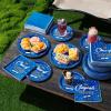 imageJOYIN 2025 Graduation Party Plates and Napkins Orange Tableware Set Supplies 200 PCS Graduation Disposable Paper Plates Cocktail Napkins for Congrats Grad Party Decorations Celebration Serve 50Blue